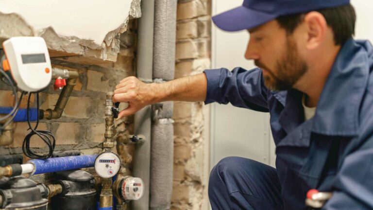 Un homme qui utilise la pompe à gaz