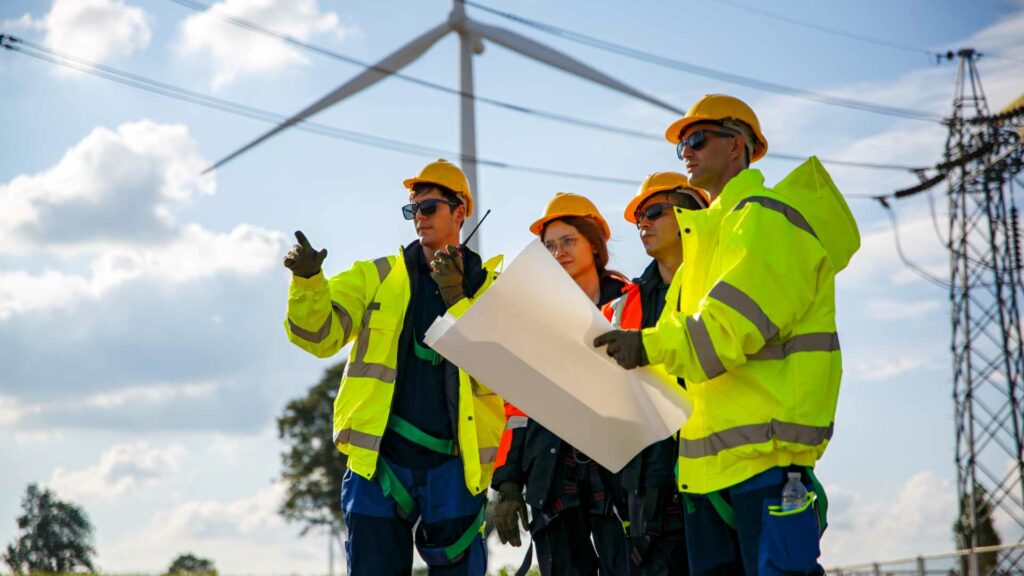 Photo de plusieurs hommes dans une centrale électrique
