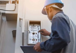 Un homme qui vérifie un compteur électrique
