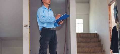 Un homme diagnostic une maison pour des travaux